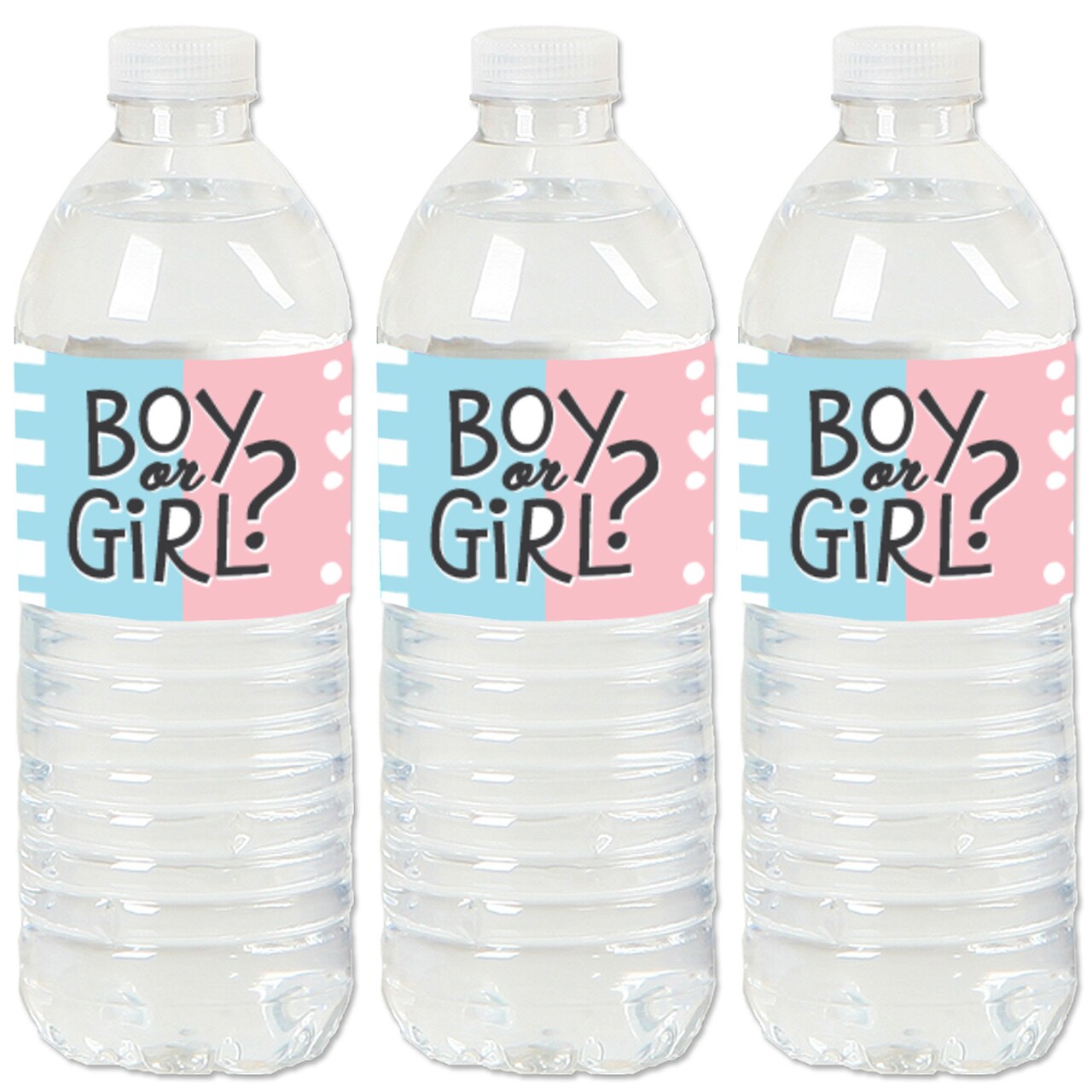 Big Dot of Happiness Baby Gender Reveal - Team Boy or Girl Party Water Bottle Sticker Labels - Set of 20